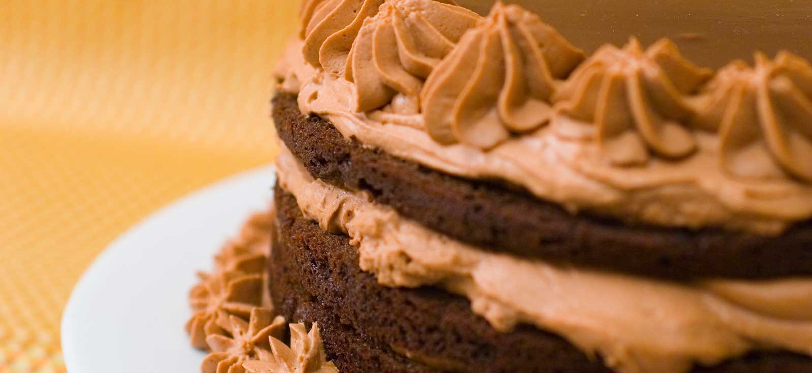 House-made chocolate layer cake with chocolate buttercream